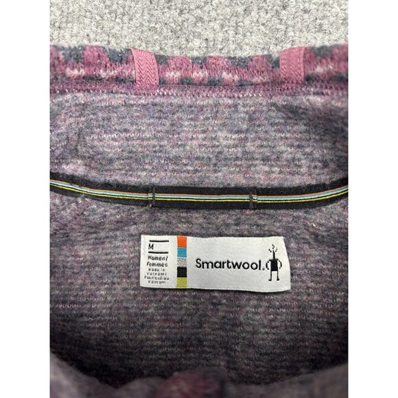 Smartwool Sweater Womens Medium Purple Full Zip Wool Knit Jacket Fair Isle - Picture 2 of 6